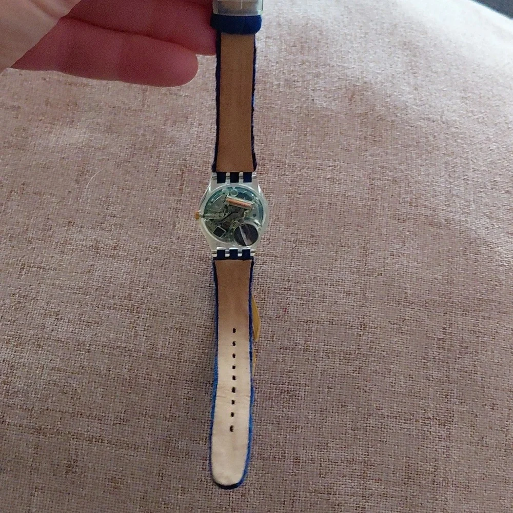 Vintage Swatch 1995 Ladies the Cord On Bleu Watch